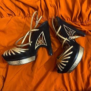 Black/Gold Sam Edelman Heels